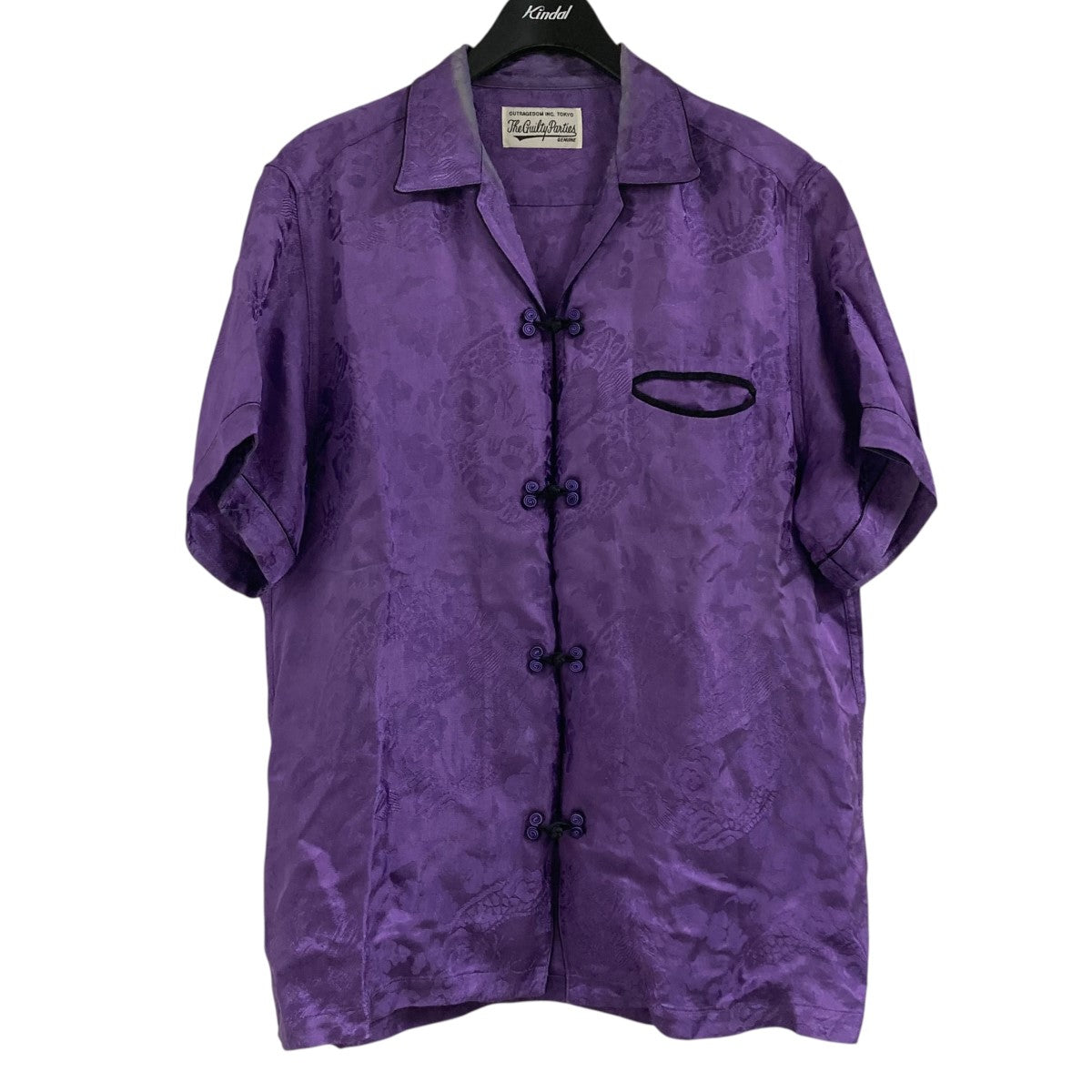 WACKO MARIA(ワコマリア) チャイナシャツ パープル×ブラック