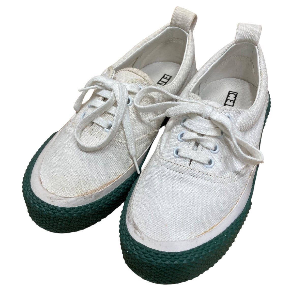 CELINE(セリーヌ) ローカットスニーカー ホワイト×グリーン