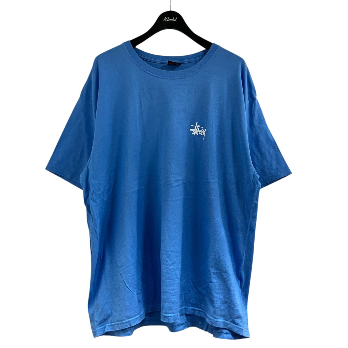 00s Old stussy プリント　青　半袖　tシャツ　カットソー　メンズ stussy(ステューシー) 半袖ロゴバックプリントTシャツ ブルー サイズ