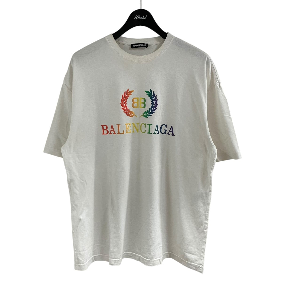 BALENCIAGA(バレンシアガ) 半袖ロゴ刺繍Tシャツ 570805 TEV53