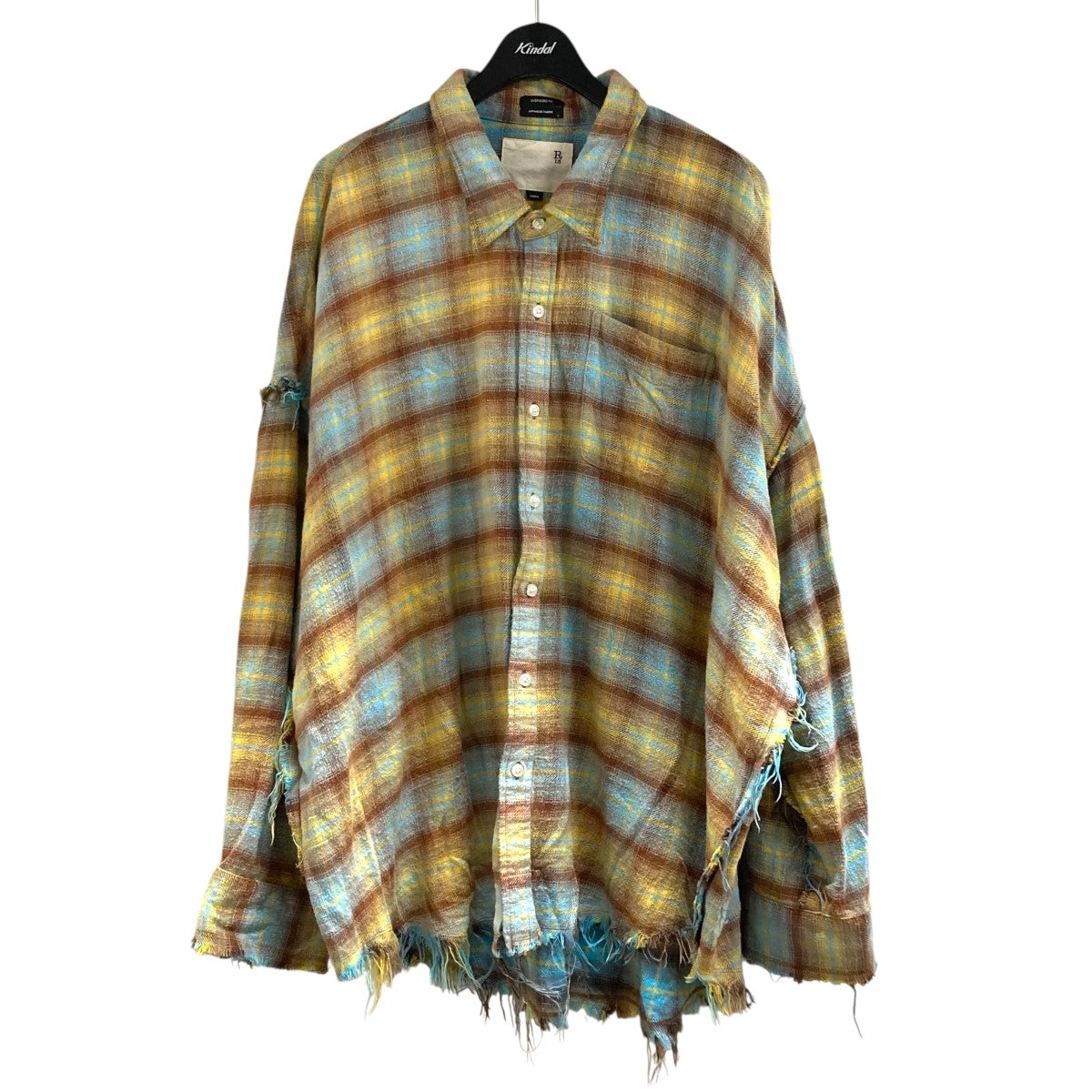 R13(アールサーティーン) ロングチェックシャツR13MR075-R503B