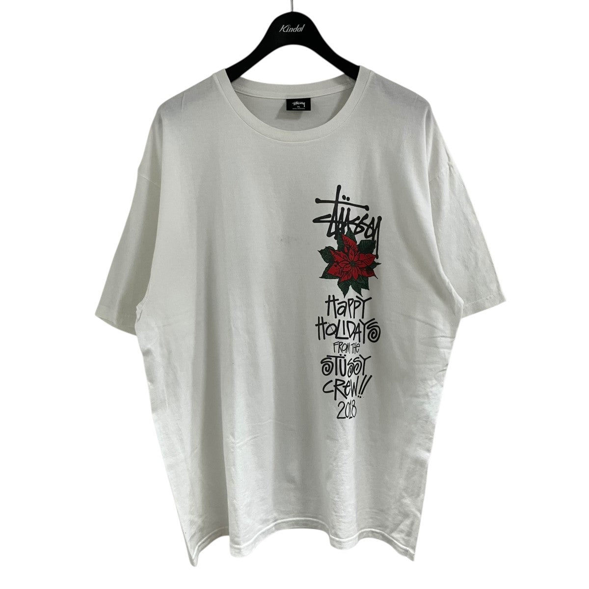 STUSSY(ステューシー) プリントTシャツ ホワイト×ブラック サイズ XL
