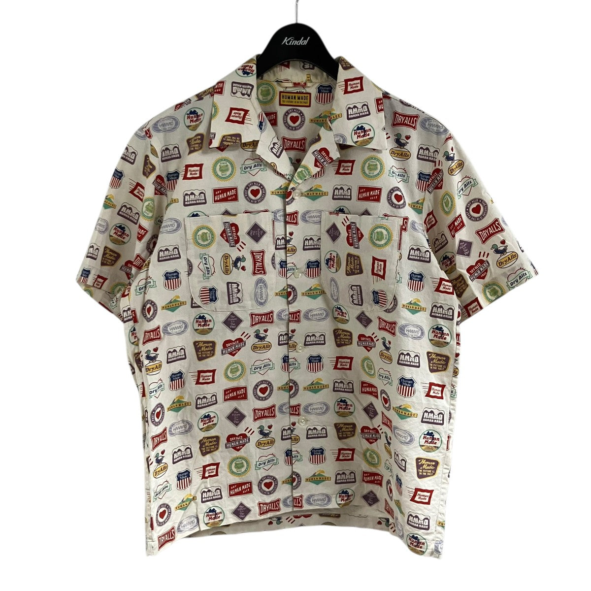 HUMAN MADE 半袖シャツ Mサイズ HUMAN MADE(ヒューマンメイド) 総柄半袖シャツ HM29SH016 アイボリー