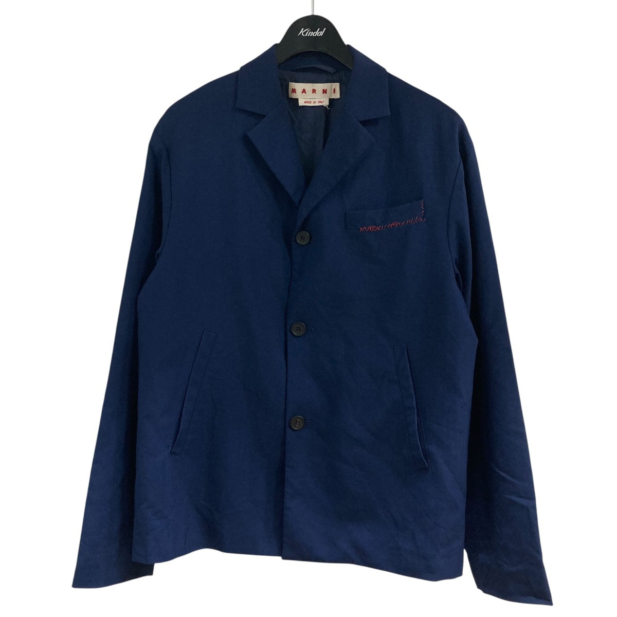 美品　マルニ　コットン　ジップアップジャケット　ネイビー 40 MARNI(マルニ) ステッチジャケット GUMU0067S2 ネイビー サイズ 46