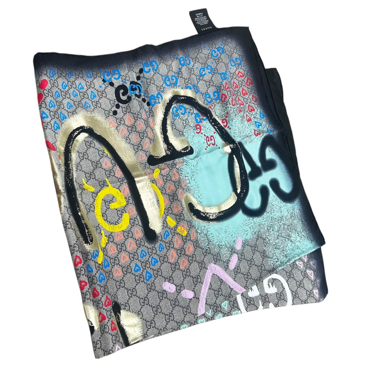 GUCCI(グッチ) GG柄 ゴースト ペイントデザインスカーフ ベージュ