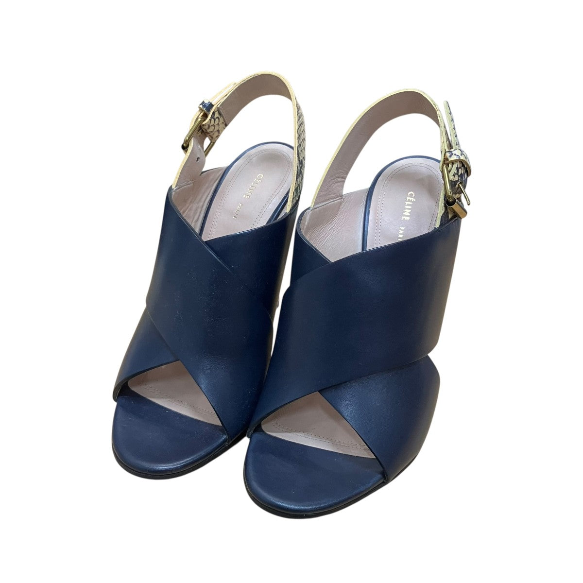 CELINE(セリーヌ) ウェッジヒールサンダル . ネイビー サイズ 36 1/2