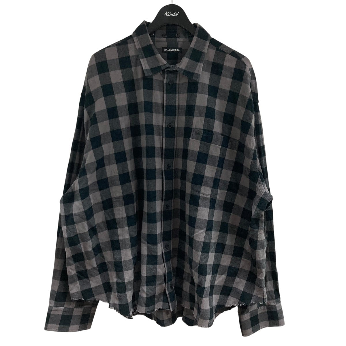 BALENCIAGA(バレンシアガ) チェックシャツ 681007 TKM39 ブラック