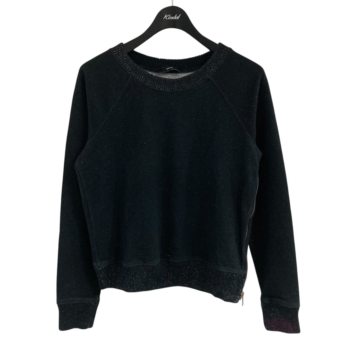 DIESEL 黒ラメトップス DIESEL(ディーゼル) ラメ ジップスウェット ブラック サイズ S｜【公式