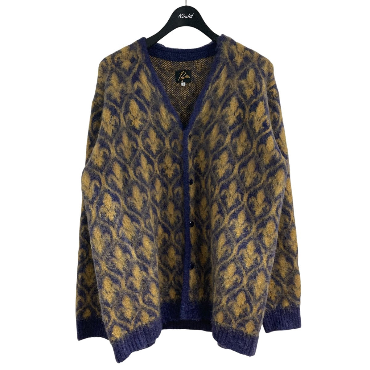 【NEEDLES /ニードルズ】モヘアカーディガン　S Needles(ニードルズ) モヘアカーディガン PU311 イエロー×ブルー