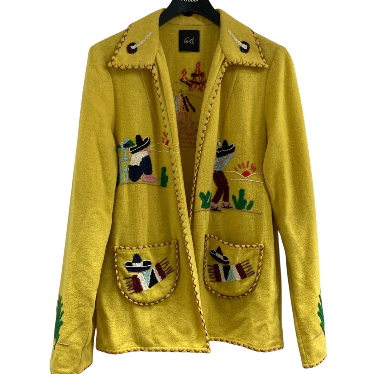6(ROKU) BEAUTY＆YOUTH×Dahl´Ia メキシカンジャケット イエロー サイズ