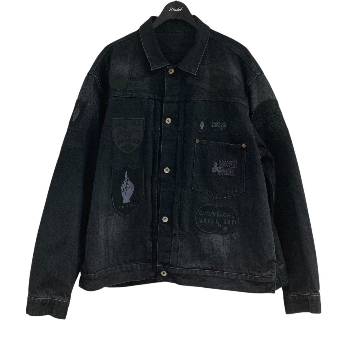 sacai×GONZO 24AW デニムジャケット 24-03525M ブラック サイズ