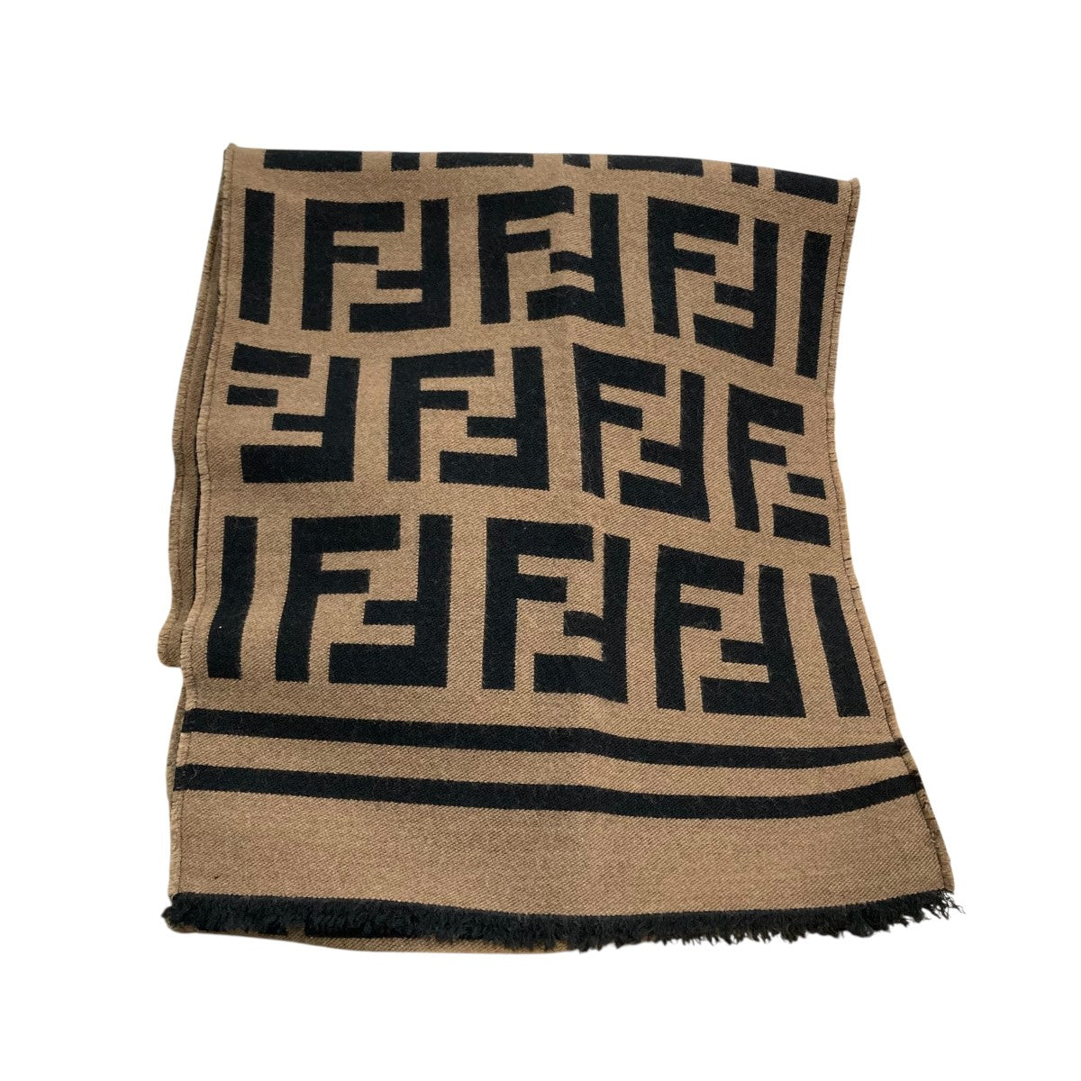 FENDI/ズッカ柄マフラー /ベージュ×ブラック FENDI(フェンディ) ズッカ柄 マフラー FXS424 A3Q1 サイズ 180