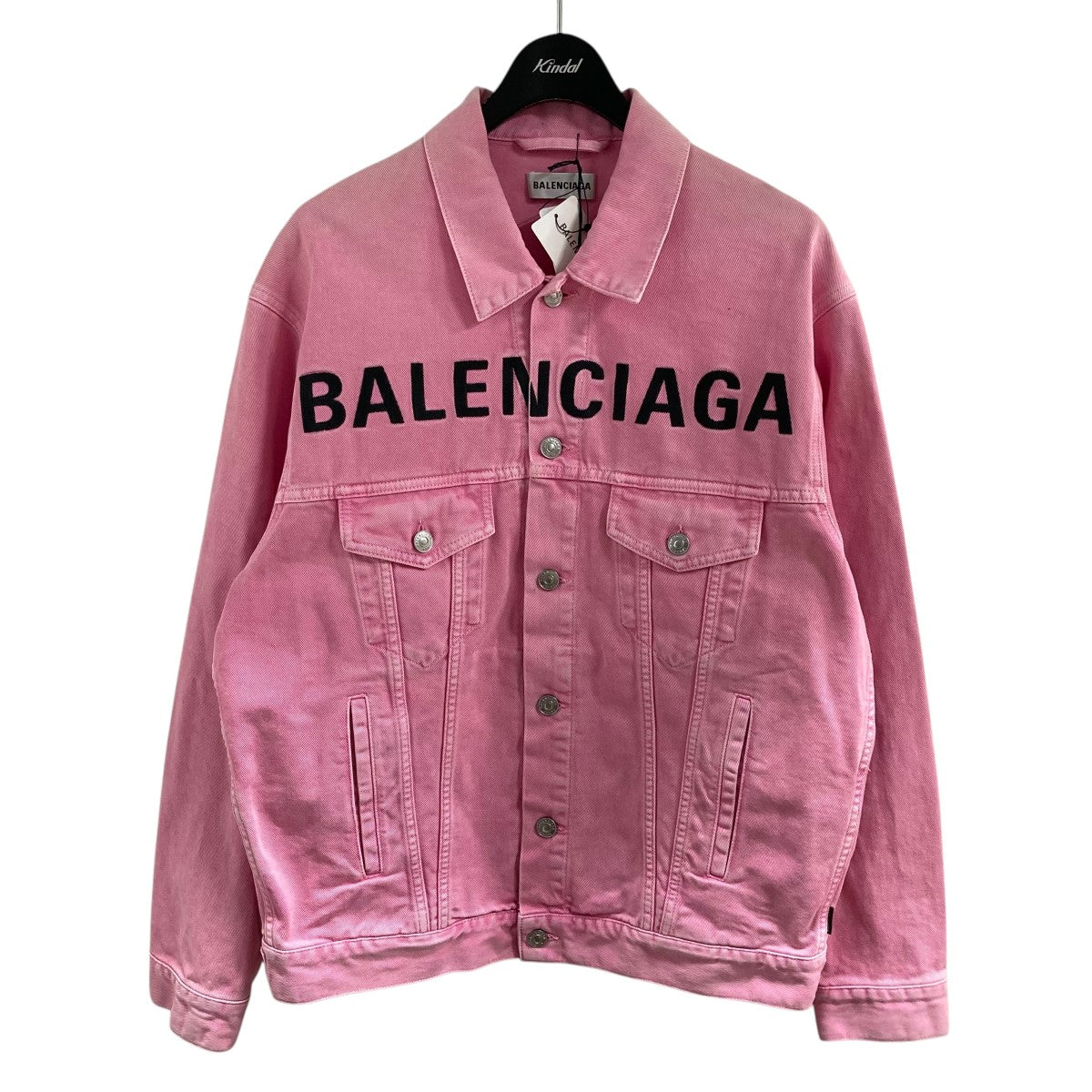 【美品】BALENCIAGA バレンシアガ‪ レインボー刺繍デニムジャケット 5975【美品】バレンシアガ‪☆レインボー刺繍ロゴ入りデニムジャケット‬
