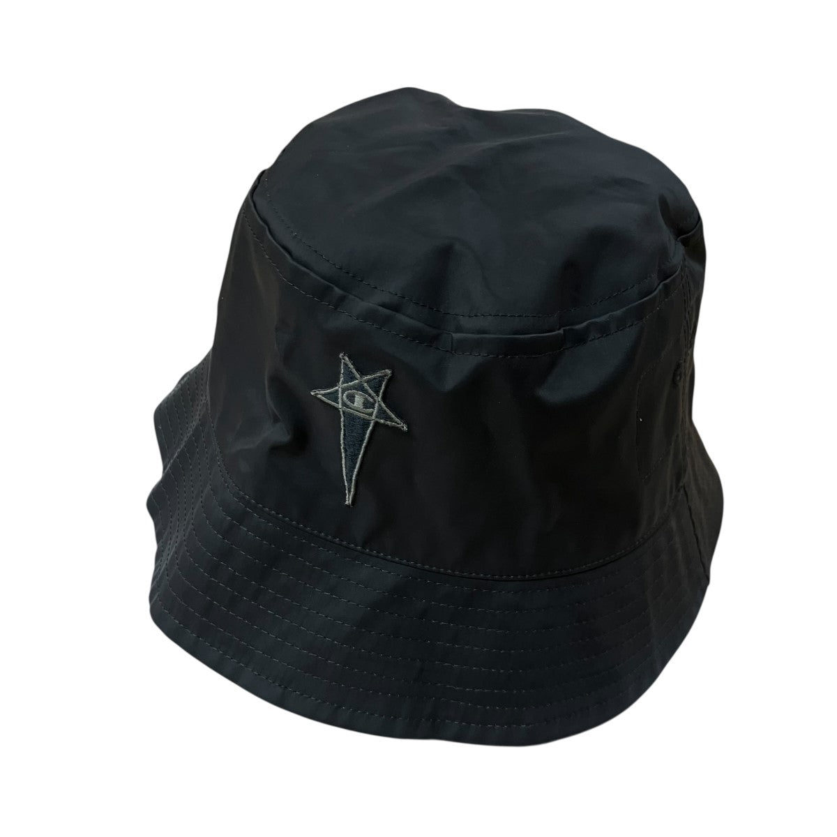 champion×Rick owensブラックバケットハット L/XL RICK OWENS + Champion Logo-Embroidered Mesh Bucket Hat for Men