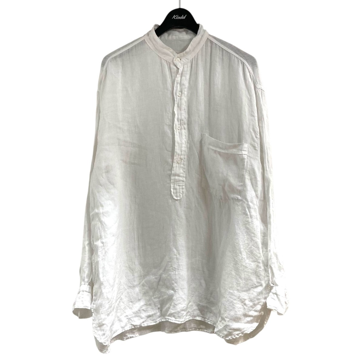 25SSリネンWクロス プルオーバーシャツB01-02007