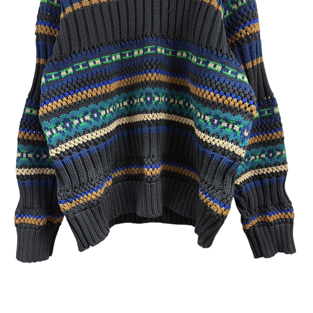 sacai 25SSメッシュニットセーター25-03601M Mesh Knit Pullover 古着・中古-4枚目のアイテム画像
