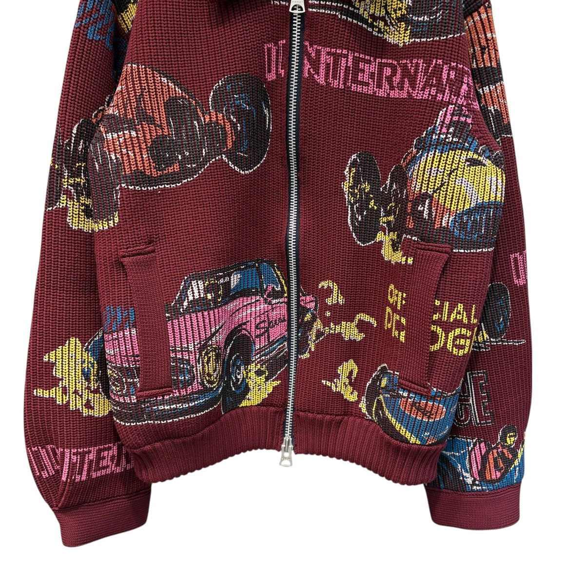25SSプリントニットジャケット25-03658M Car Race Print Knit Blouson
