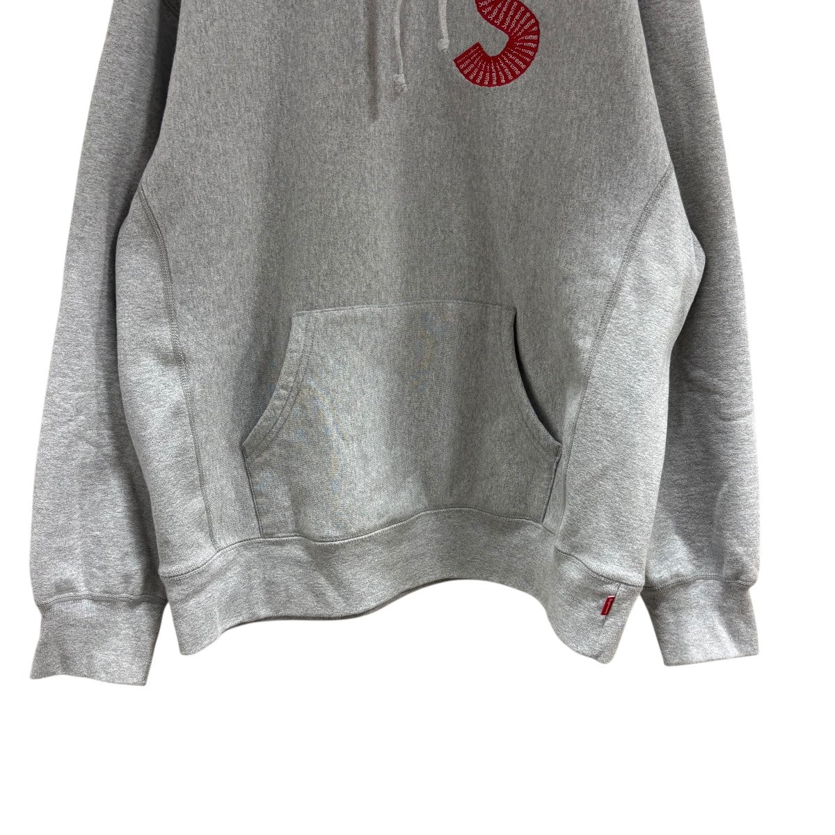 Supreme Sロゴプルオーバーパーカー「S Logo Hooded Sweatshirt Heather Grey」 古着・中古-4枚目のアイテム画像