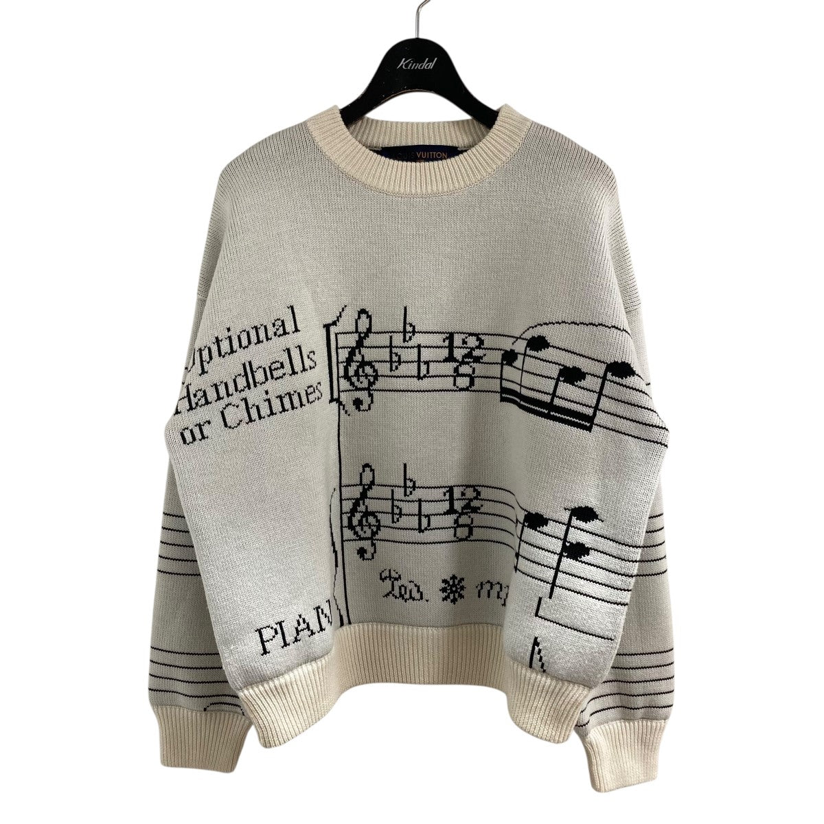 ルイヴィトン 音符 楽譜 ニット L相当 オーバーサイズ 広尾店】極美品 ルイヴィトン Louis Vuitton 19AW 音符柄ニット クルー