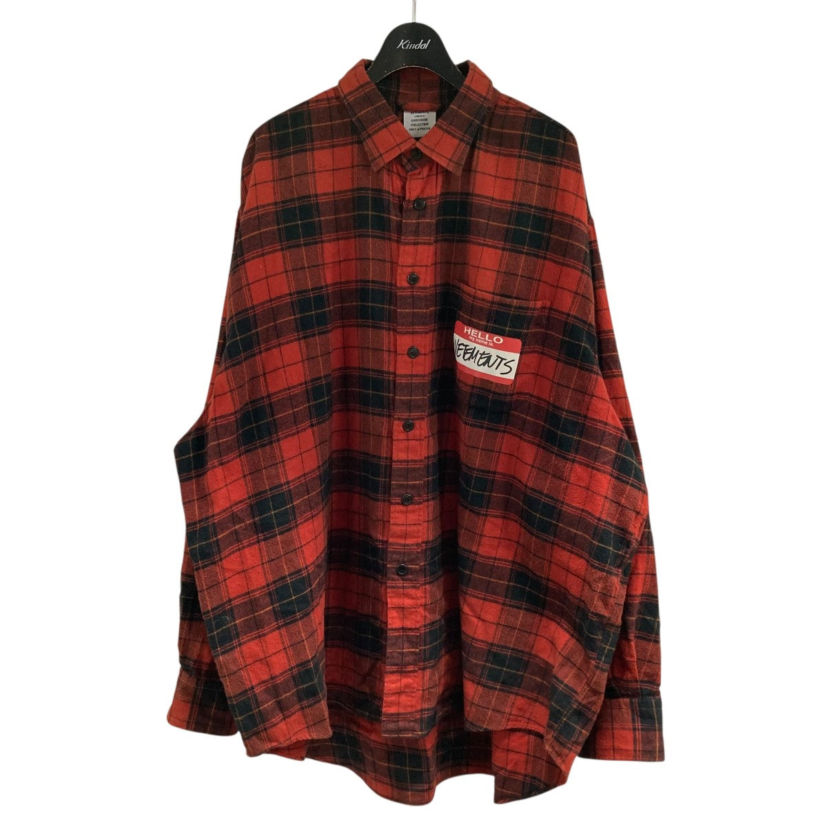 VETEMENTS(ヴェトモン) チェックシャツ UE52SH580R レッド サイズ L