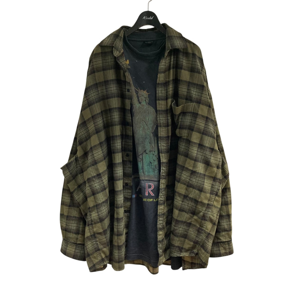 ダメージ加工Tシャツドッキングシャツ