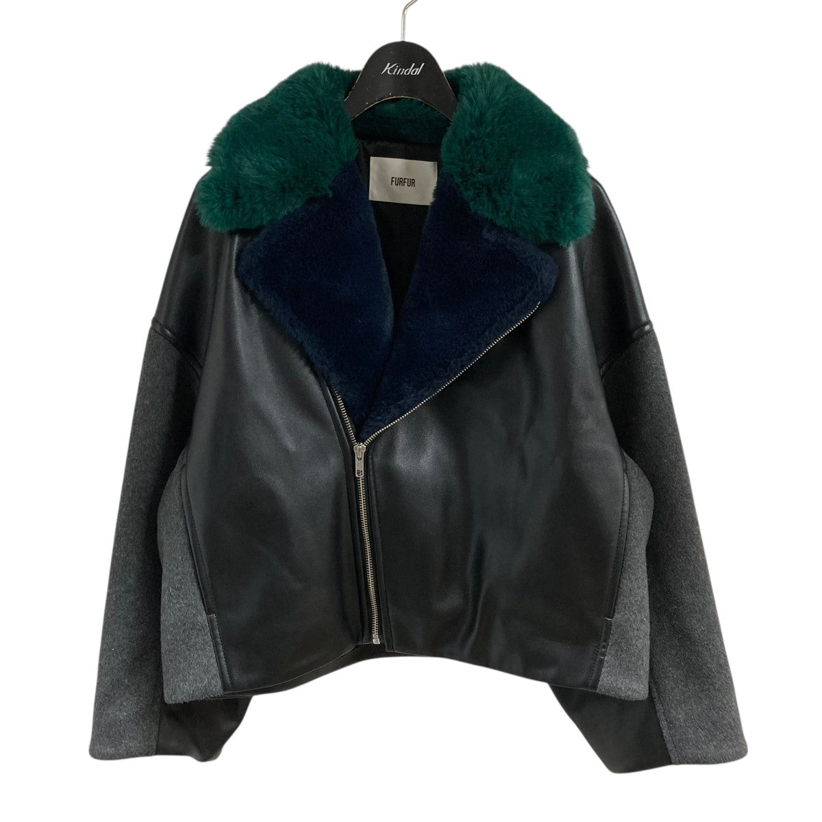 FURFUR(ファーファー) ミックスマテリアルライダースジャケット