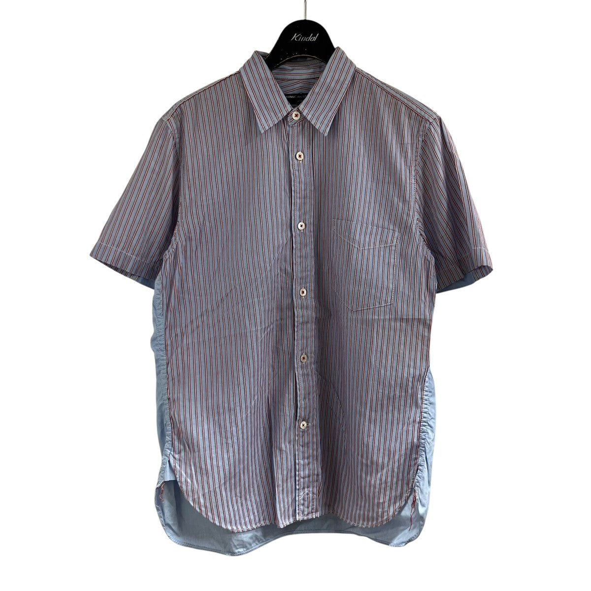 COMME des GARCONS HOMME コットンストライプ半袖シャツ 古着・中古-1枚目のアイテム画像