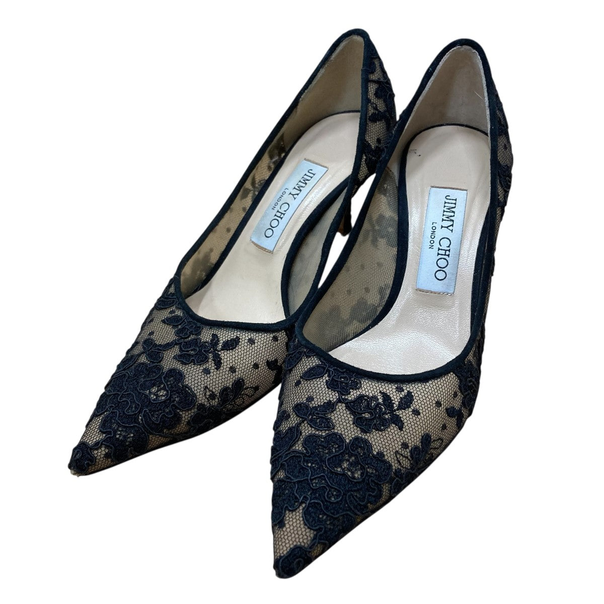 JIMMY CHOO(ジミーチュウ) ブラックレースピンヒールヒール ブラック