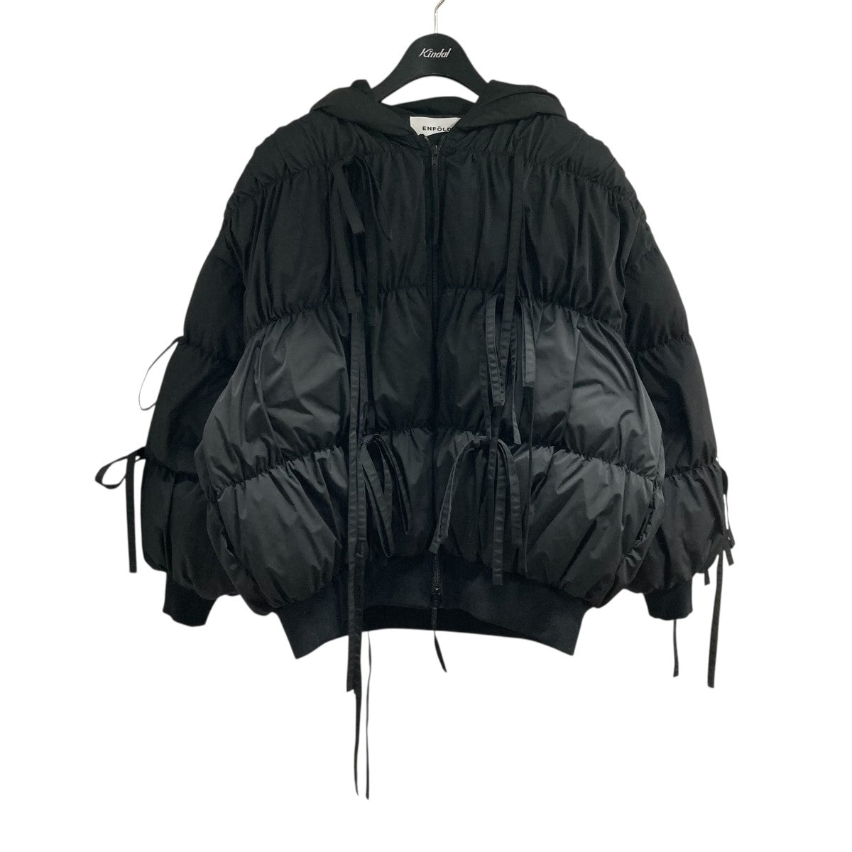 ENFOLD(エンフォルド) リボンダウンジャケット 300IA130-1581 ブラック