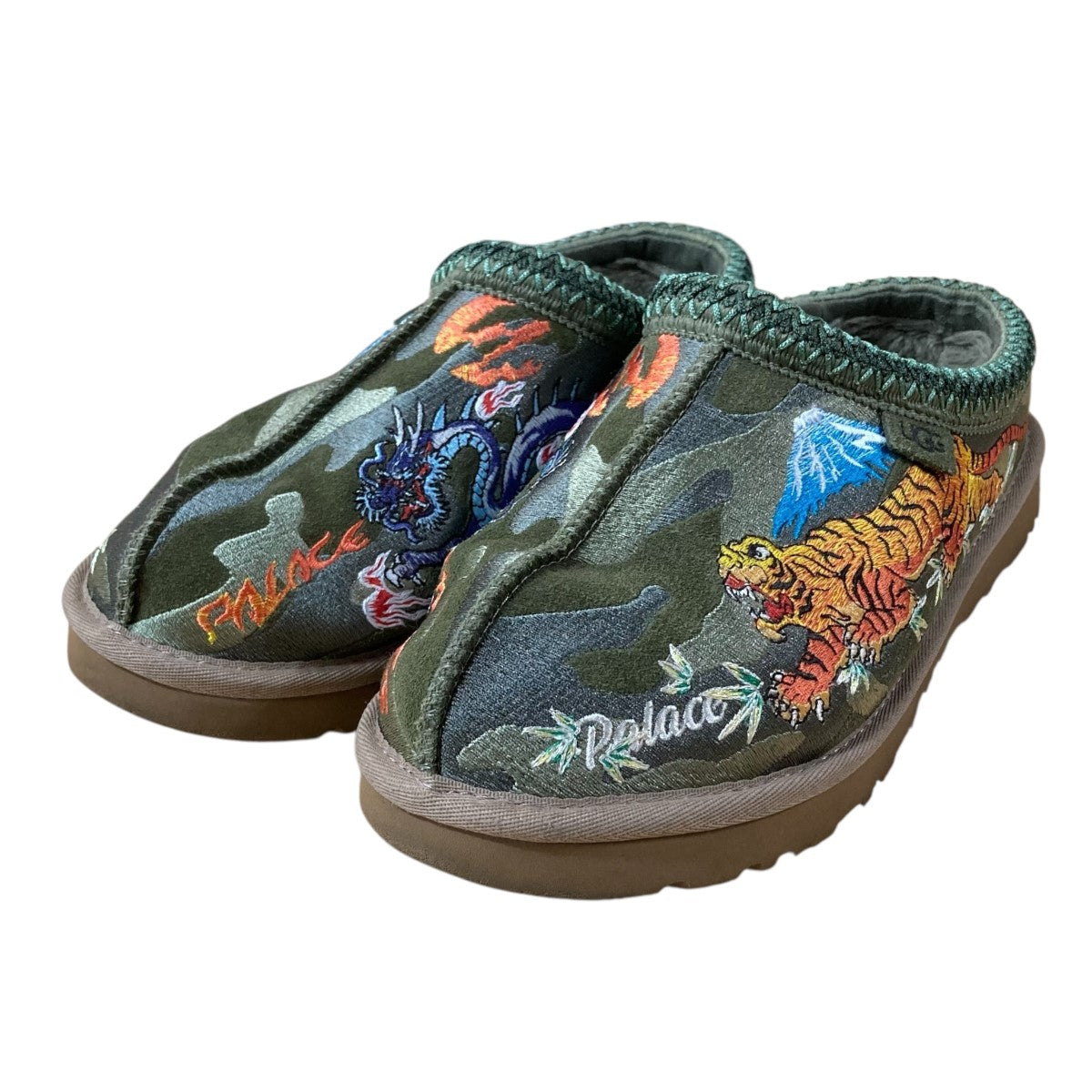 「Tasman Slipper Burnt Camo ?Olive”」刺しゅうスリッパ1172070