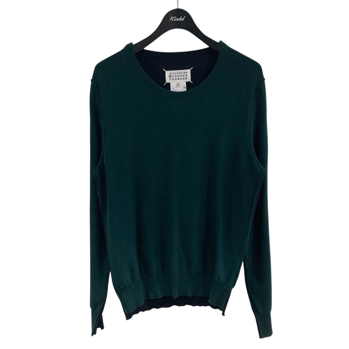 【美品】Maison Margiela ニット　グリーン　クルーネック M Maison Margiela(メゾンマルジェラ) クルーネックニット S50HA0969