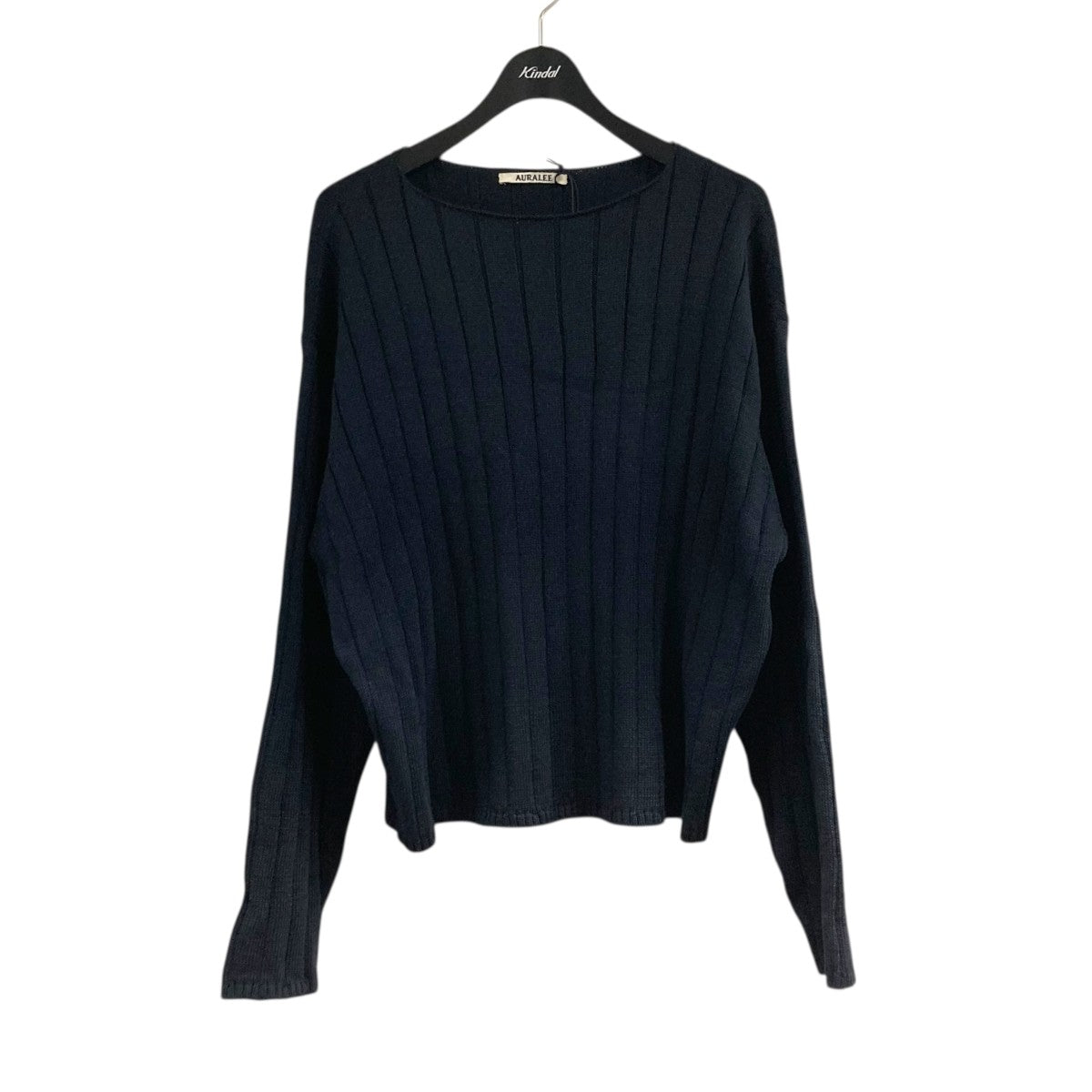 AURALEE(オーラリー) ｢FLAT CORD YARN WIDE RIB KNIT BOAT NECK P／O