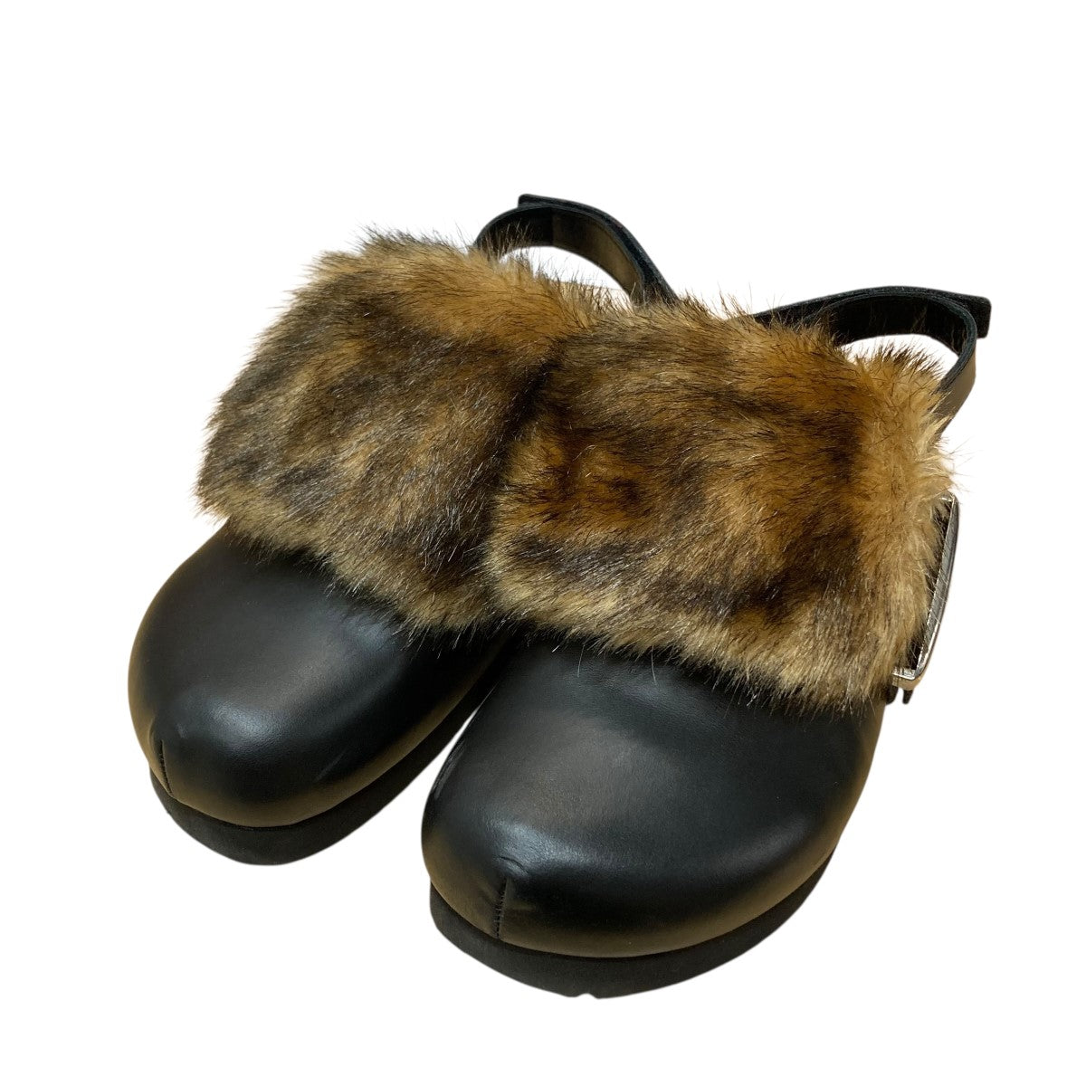 フェイクファーサボサンダル