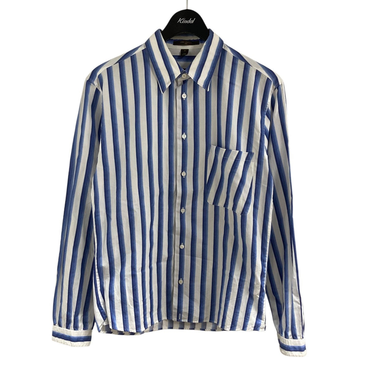 入手困難✨ ルイヴィトン トップス 長袖シャツ ストライプ コットン素材 ブルー LOUIS VUITTON(ルイヴィトン) ストライプシャツ ブルー×ホワイト