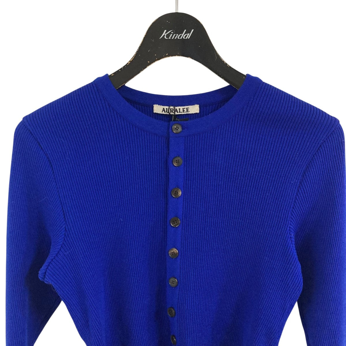 AURALEE ウールリブカーディガン 古着・中古-2枚目のアイテム画像