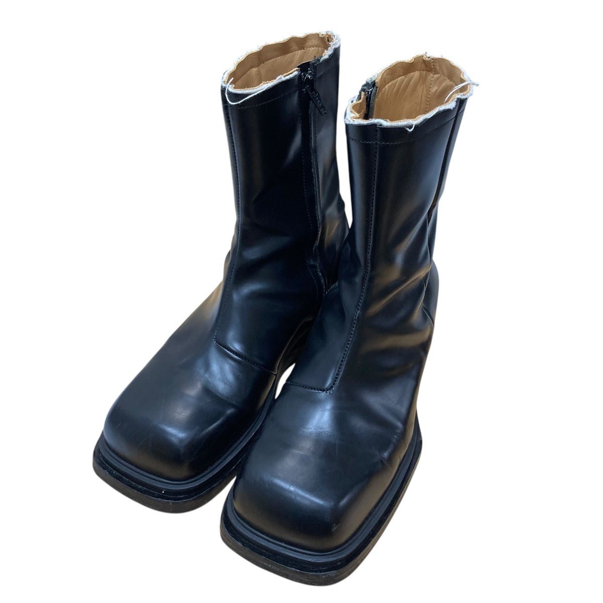 EGONLAB(エゴンラボ) メタルヒールスクエアトゥサイドジップブーツ