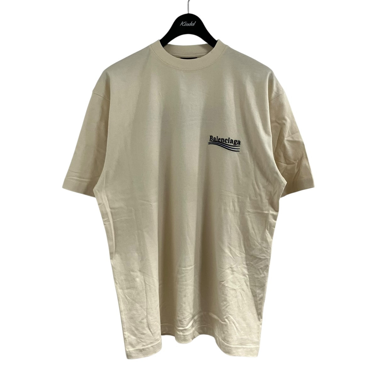 【BALENCIAGA】 ロゴ刺繍 ヴィンテージ加工 Tシャツ XS 未使用 BALENCIAGA(バレンシアガ) ロゴ刺繍Tシャツ 641675 ベージュ サイズ