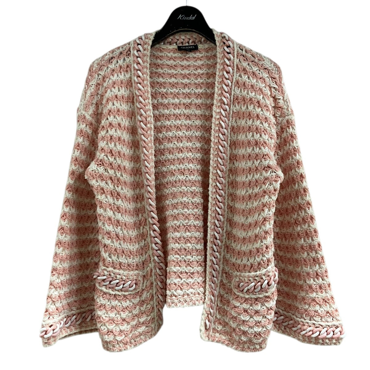 CHANEL(シャネル) ノーカラーツイードボタンレスジャケット