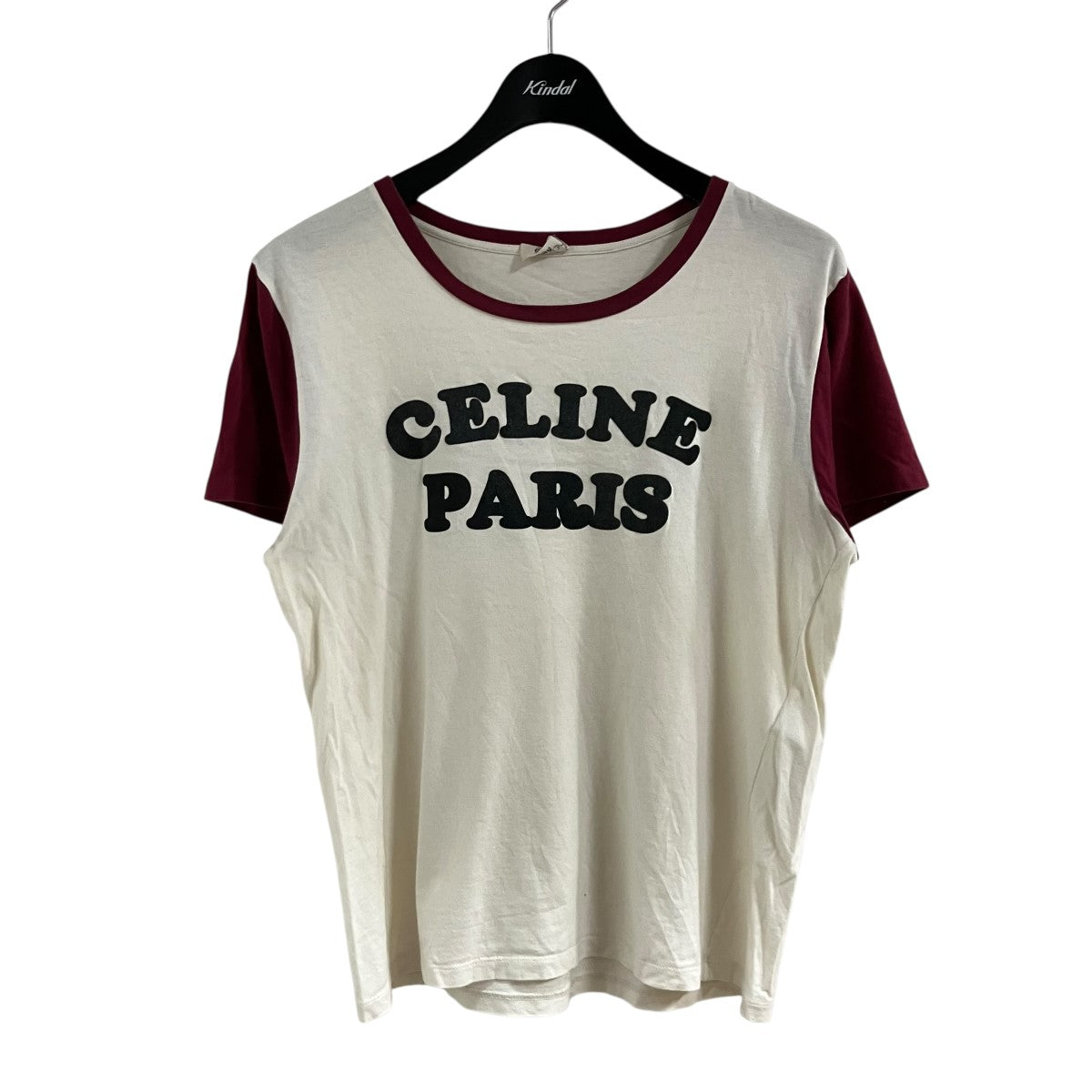 CELINE(セリーヌ) ラガーTシャツ 2X309704I ホワイト×バーガンディー