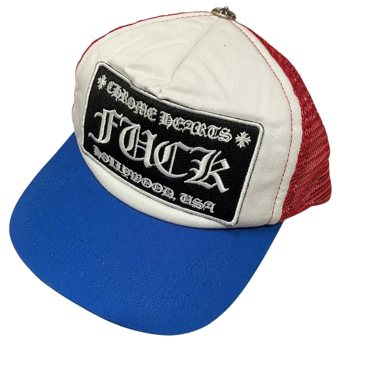 CHROME HEARTS(クロムハーツ) FUCKトラッカーキャップ レッド×ホワイト 