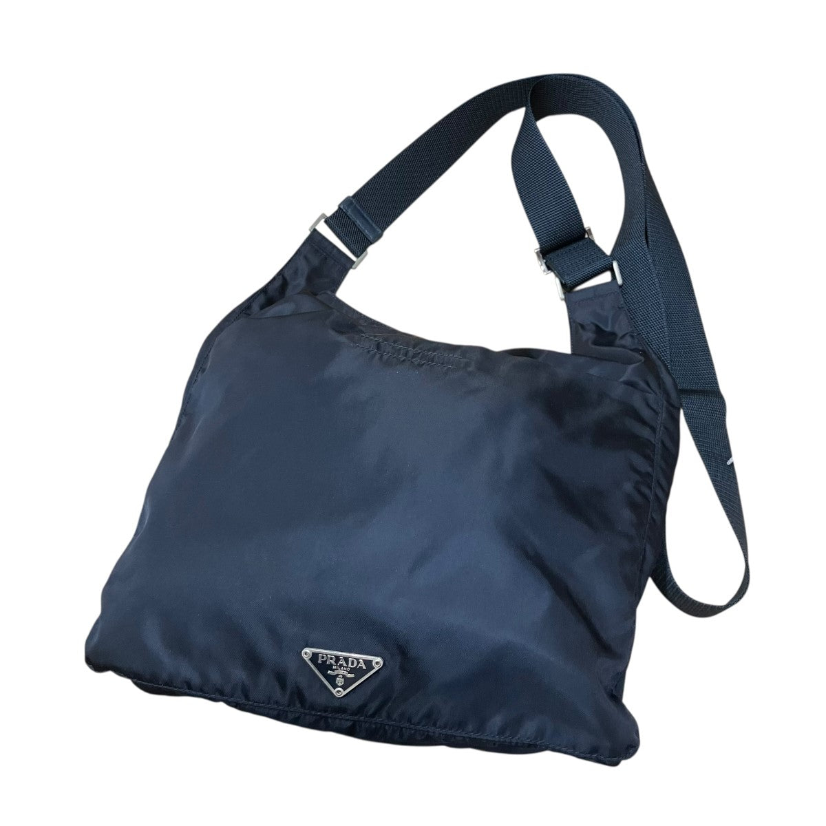 PRADA(プラダ) 三角プレートナイロンショルダーバッグ V218 ネイビー