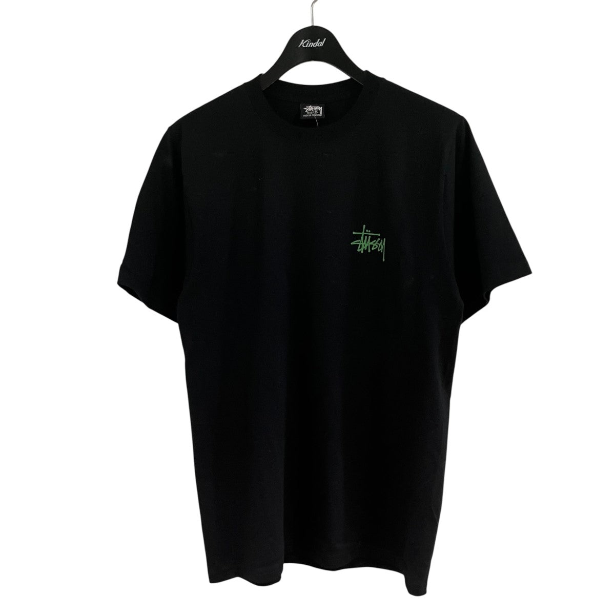 stussy(ステューシー) バックプリント半袖Tシャツ ブラック×グリーン