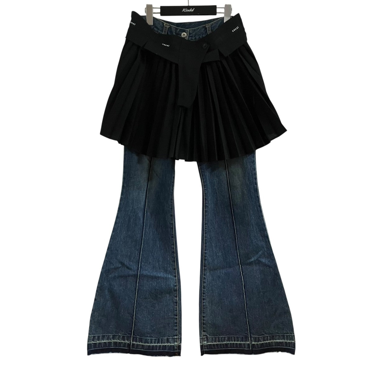 sacai(サカイ) プリーツスカートドッキング レイヤードフレアデニム