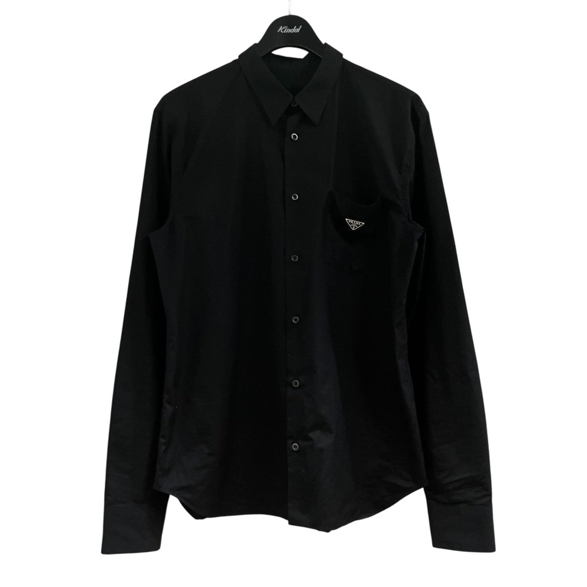 PRADA(プラダ) 三角プレート付き長袖シャツ UCN631 ブラック サイズ L