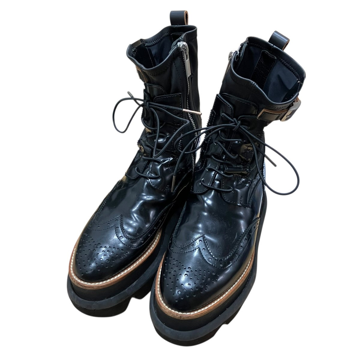 sacai(サカイ) ウィングチップエンジニアソックブーツ ブラック サイズ