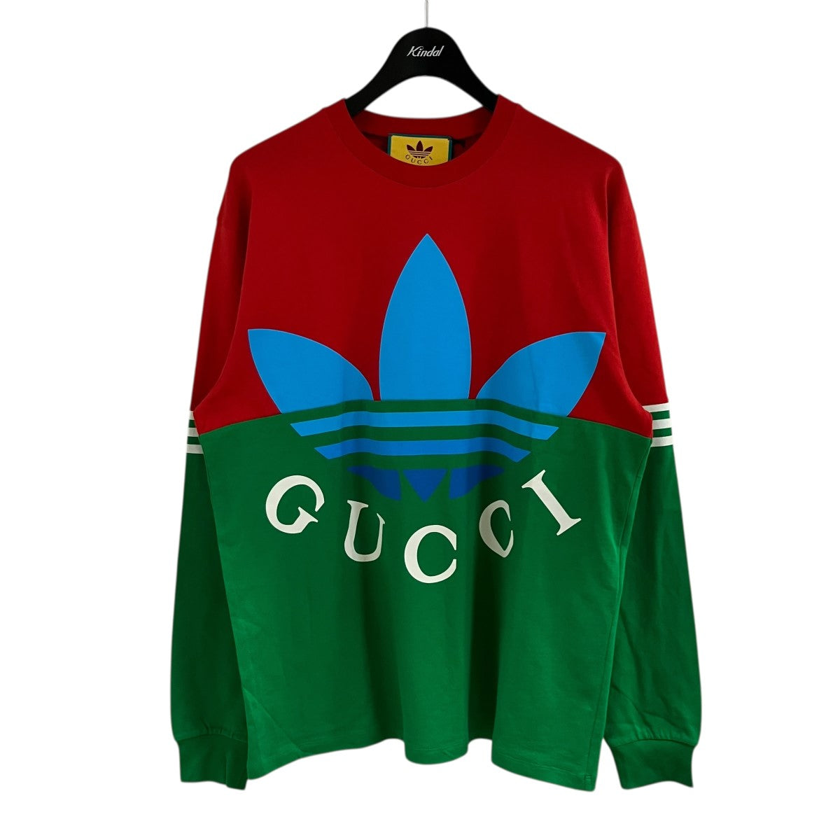 GUCCI  コラボ 長袖 ロングスリーブ S GUCCI×adidas ロゴロングスリーブTシャツ 722947 レッド×グリーン