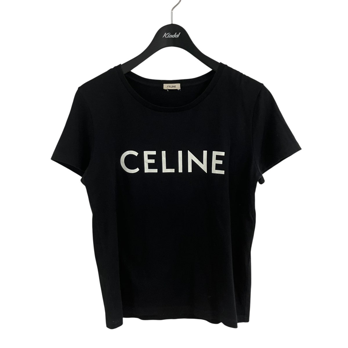 美品　CELLNE ブラック RX00F507Z ロゴプリントTシャツ CELINE セリーヌ - CELINE Mサイズ 黒 ブラック ロゴ Tシャツ セリーヌ トップス