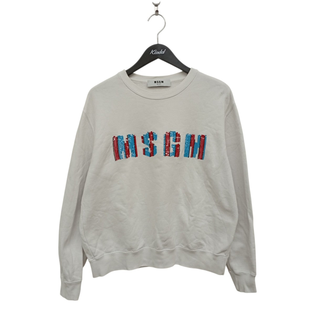 MSGM(エムエスジーエム) スパンコールロゴスウェットトレーナー 