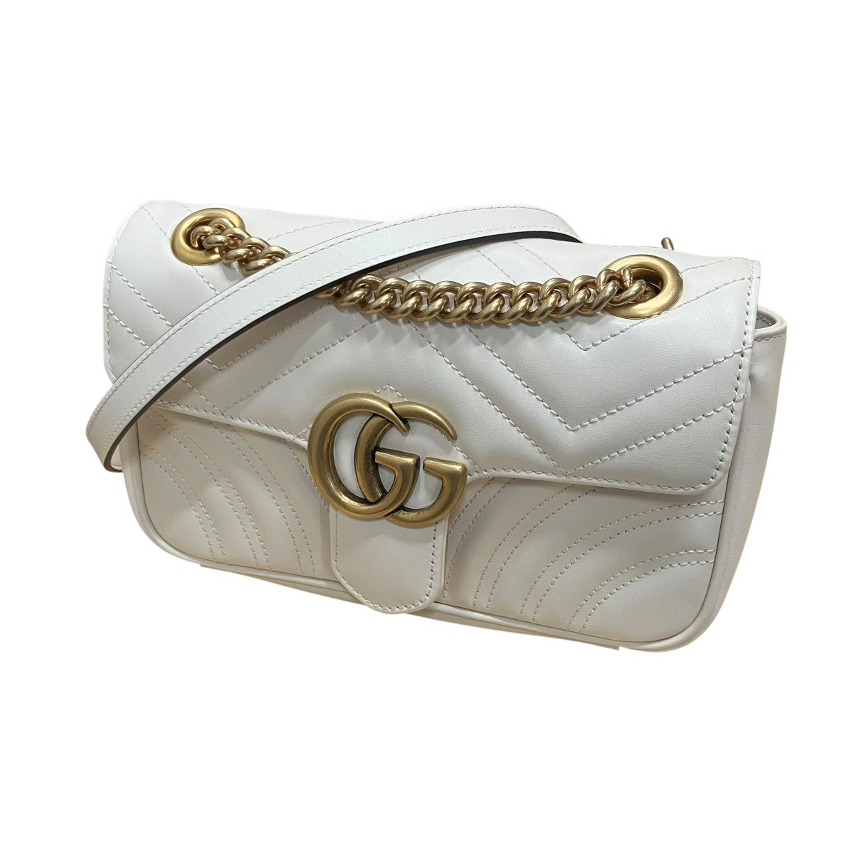 GUCCI(グッチ) チェーンショルダーバッグ 446744 - アイボリー サイズ
