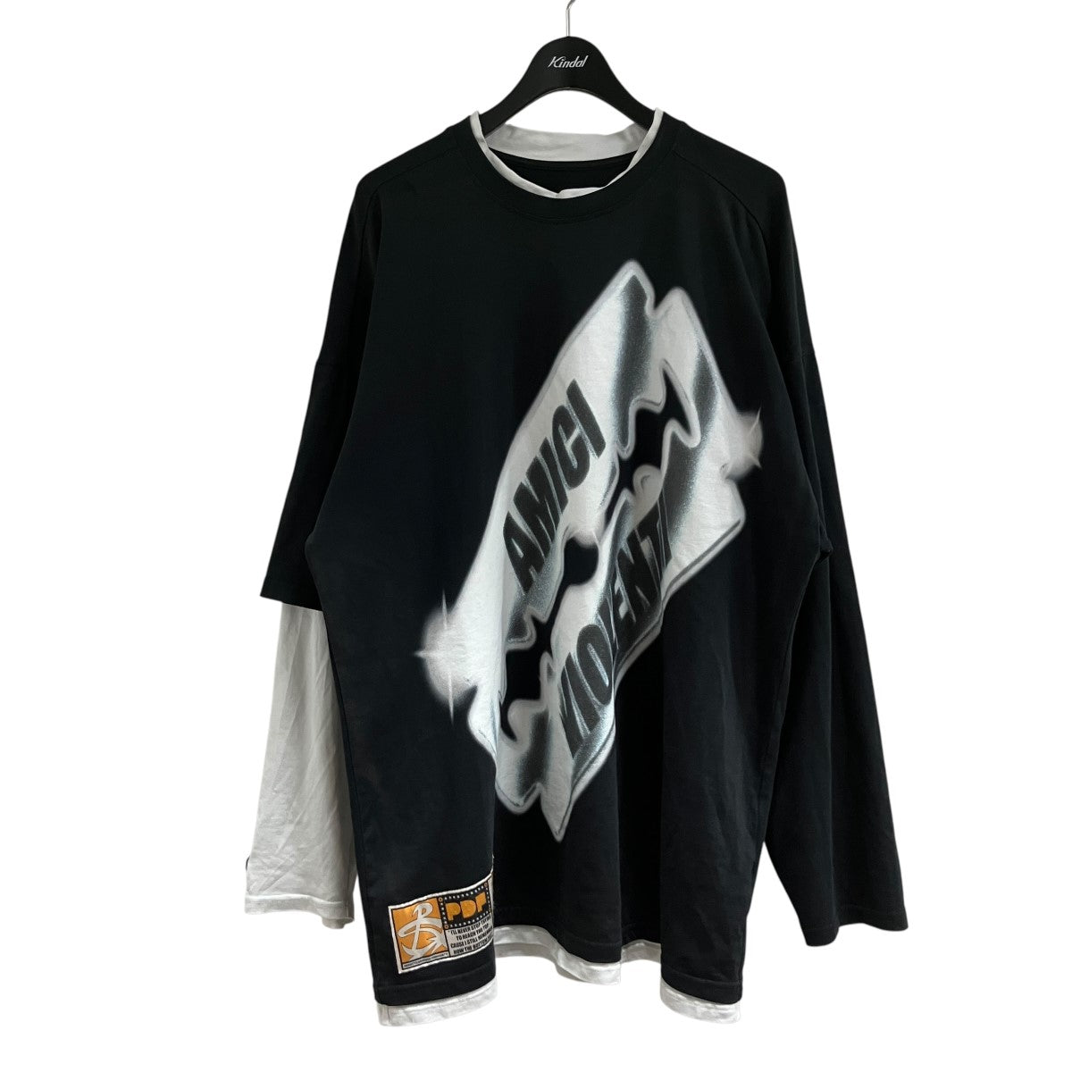レイヤードプリントロングスリーブTシャツ